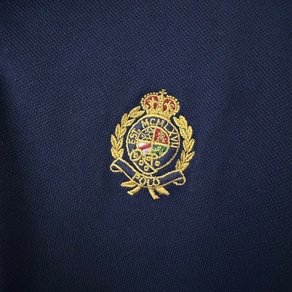 POLO RALPH LAUREN - Navy Long Sleeve Cropped Polo Shirt - Picture 4 of 6